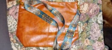 Torbe – set od 2 komada 1) Kamel kožna torba preko ramena - — 1