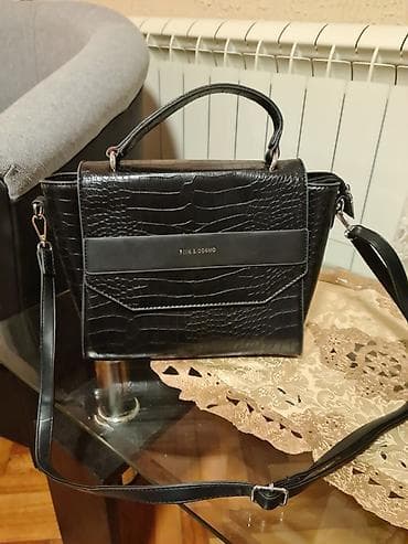 torba calzedonia: Crna torba Pink & Cosmo – kroko tekstura - Materijal: veštačka — 1