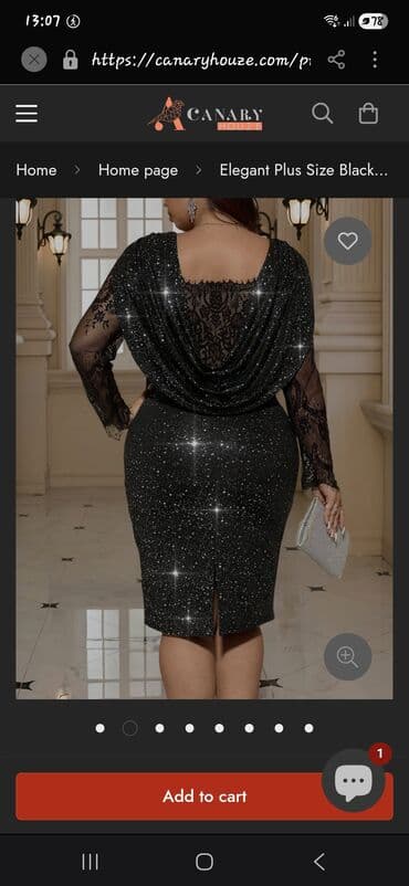 helanke l: Elegantna crna večernja haljina za punije dame - Kroj: uska, midi — 4