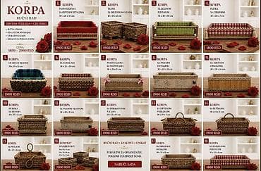 Home & Garden: Ručno rađene dekorativne korpe – drvena podloga + crvenilo - Ručna — 2