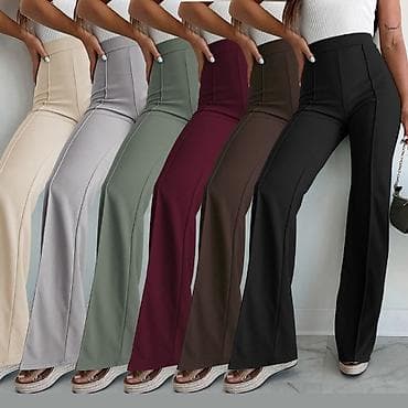 zenske chino pantalone: Ženske pantalone sa visokim strukom i širokim nogavicama S M L XL 2XL — 2