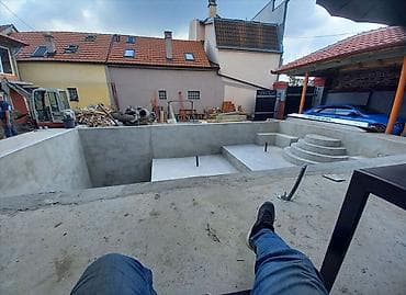 Auto services: Izrada BAZENA: – Široki mašinski iskop – Ravnanje poda i stranica – — 7