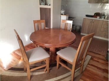 trpezarijski sto 80x80: Ovi okrugli fi 80 fi 90 fi 100,fiksni 150e beli,150e u braon natur — 1