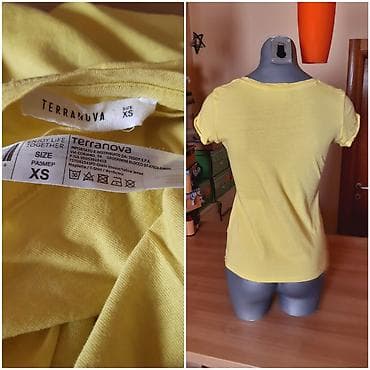 pantalone sa grejacima: Terranova majica kratkih rukava, veličina XS. Boja: žuta (lemon) — 2