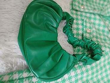 grubin usce: Zeleni komplet: ženski blejzer i mini torba - Blejzer od tkanog tvida — 3