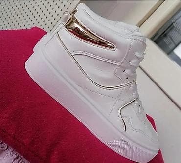 premiata patike cena: Ženske bele patike sa platformom - Dizajn: visoki model (mid-top) u — 7