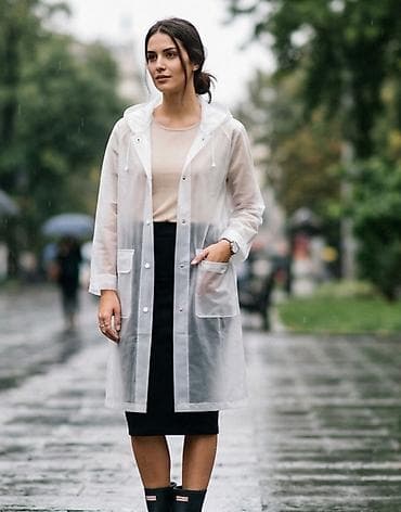 bez ugg: Kabanica- Prozorna ženska kišna jakna sa kapuljačom - Materijal — 1