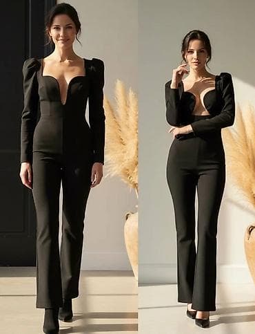 Ostalo: Ženski elegantni kombinezon sa dugim rukavima i dramatičnim dekolteom — 2