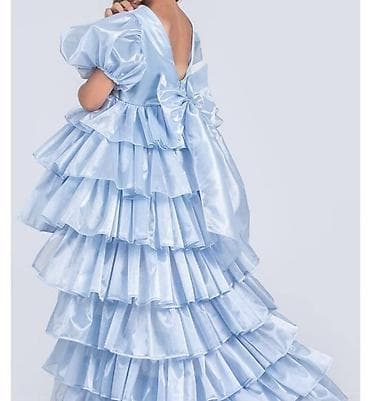 balans bicikl za bebe: Dečija svečana haljina – svetloplava “princeza” sa bogatim volanima — 2