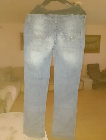 push up pantalone: Trudničke farmerice, pamučni elastični pojas, gumom se podešava — 1