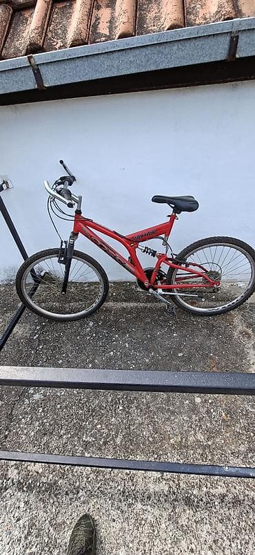 bicikle sa prednjim i zadnjim amortizerima: Planinski bicikl – crveni, sa punim vešanjem - Ram: čelični, sa — 3