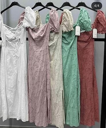 srpsko platno haljine: Haljina od pamučnog broderi anglaise platna sa ženstvenim krojem i — 4