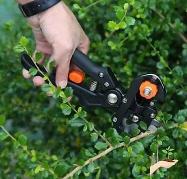 drveni tanjiri: Bežični trimer/ivicač za travu sa točkićima + makaze za — 2