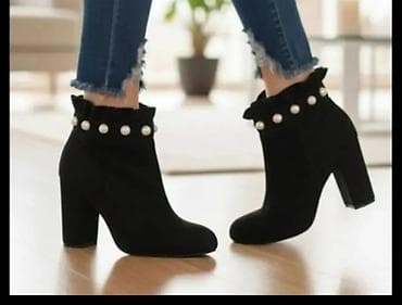 premiata patike bele: Ženske elegantne ankle čizme – crne - Model: ankle/gležnjače sa — 1