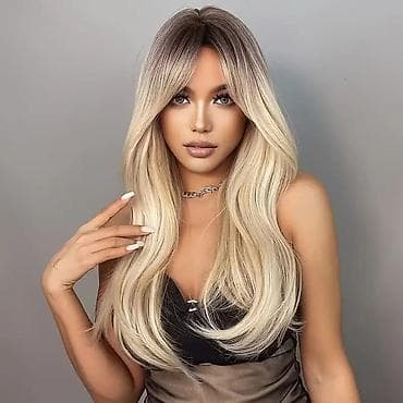 kosulje sa elastinom: Perika – duga, ravna sa blagim talasima na krajevima, ombre plavo do — 1