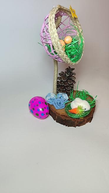 jela cipelarnik: Uskršnja dekoracija – ručni rad - Unikatna kompozicija na prirodnoj — 4