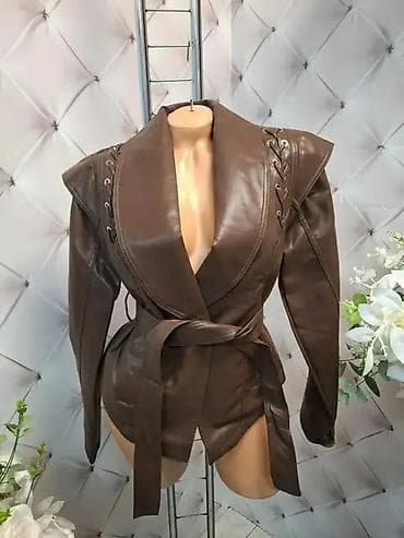 Ženska odeća: Kožna jakna One size, bоја - Crna — 3