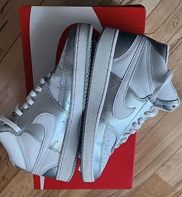 converse patike run star motion: Nike kožne patike – visok model, bele sa srebrnim panelima, br gaziste — 4