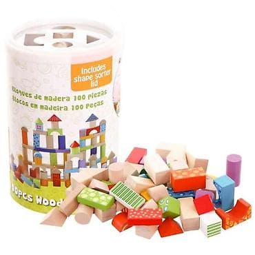 Building Blocks: DRVENE KOCKE SA ŠARAMA – 100 KOM (ECO TOYS) Šifra proizvoda: Komplet — 1