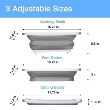 montažni ormar: 3u1 Korpa za odlaganje i pranje povrca + daska Multifunkcionalna — 5