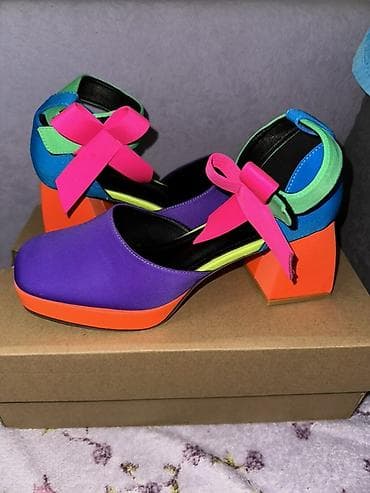 Ženske salonke/sandale sa blok potpeticom – živopisni višebojni dizajn