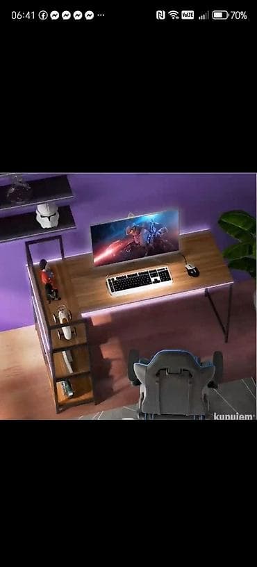 sara namestaj – слике: Radni sto sa bočnim policama – industrijski dizajn - Materijal — 4