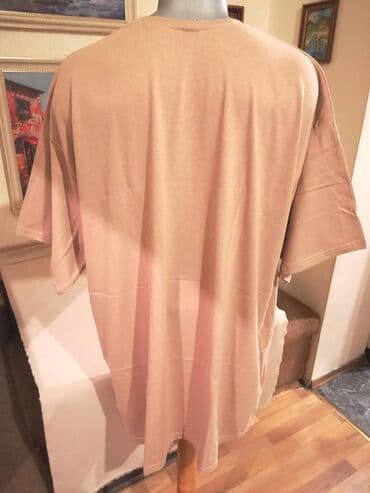 c a basic majice: Short sleeves T-shirt, 6XL (EU 64), color - Beige, Cotton — 5