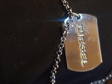 Diesel muški lančić sa pločicom (dog tag) - Materijal: metalni lanac