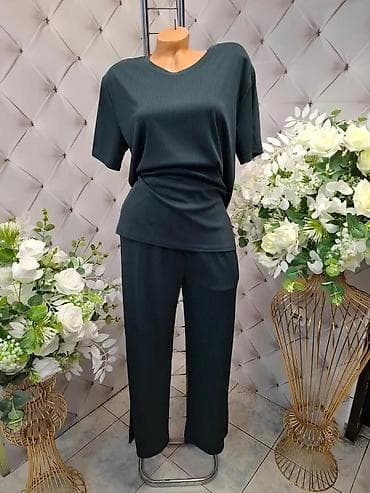 Suknje: Dvodijelni ženski komplet od rebrastog žerseja Za punije dame. - — 4