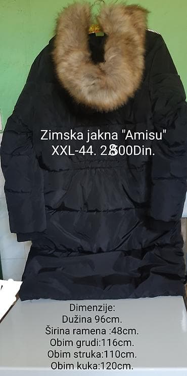 Zimska jakna Amisu – veličina XXL (44) - Boja: crna - Duga, topla na lalafo.rs Zimska jakna Amisu – veličina XXL (44) - Boja: crna - Duga, topla