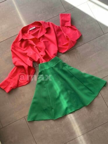 zara odela: New,,LOGO Set’’ x zara Suknja i Kosulja Velicine:S M L Boje:Pink Crna — 1