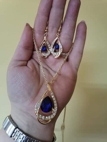 lapis lazuli ogrlica: Set nakita 1300 — 9