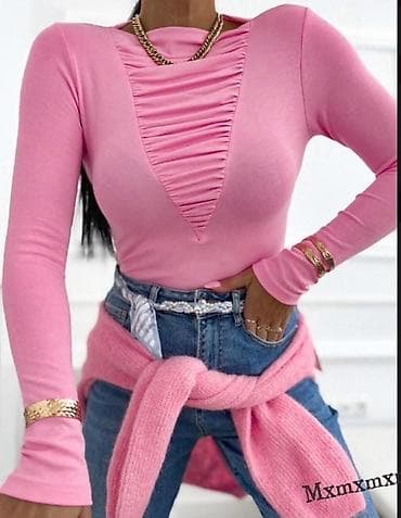 tunike haljine: ✅Ženska bluza sa dugim rukavima i dekorativnim naborima ✅1350 din ili — 4