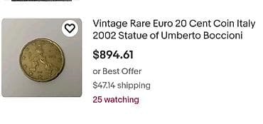 Lov i ribolov: Set od 7 kovanica od 20 euro centi – Italija - Naziv: 20 euro cent — 3