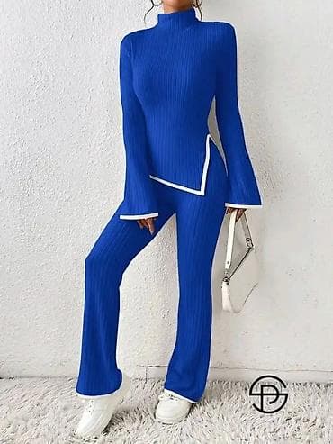 odela kraljevo: Dvodijelni ženski komplet od rebrastog pletiva. - Gornji dio: uska — 3