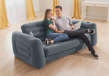 bastenski dvosed od ratana: 66552 Sofa na izvlačenje 203 cm x 231cm x 66cm Ova luksuzna siva — 1