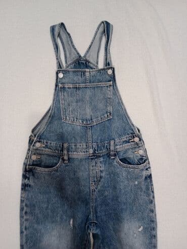heklane haljinice za djevojčice: Jeans with suspenders, 152-158 — 2