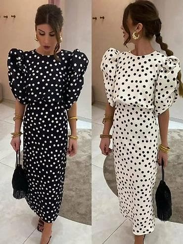 duality haljine: Midi haljina sa puf rukavima - Kroj: midi dužina, blago strukirana — 5