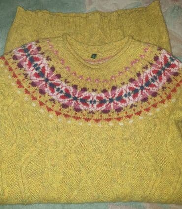 Benetton S (EU 36), color - Yellow, Long sleeves