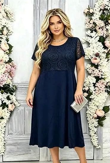 Elegantna midi haljina sa čipkom – model 16087 - Gornji deo
