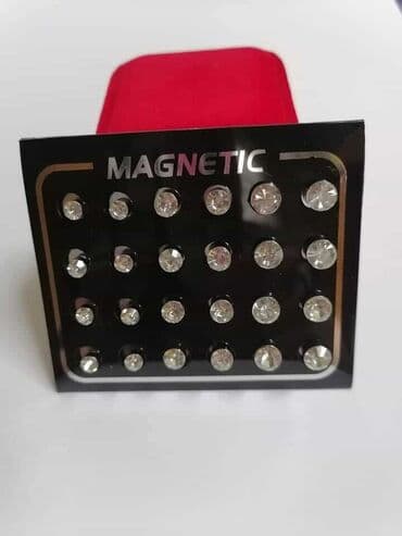 swarovski komplet: Set magnetnih minđuša – 24 komada na kartici. - Tip: magnetne — 2