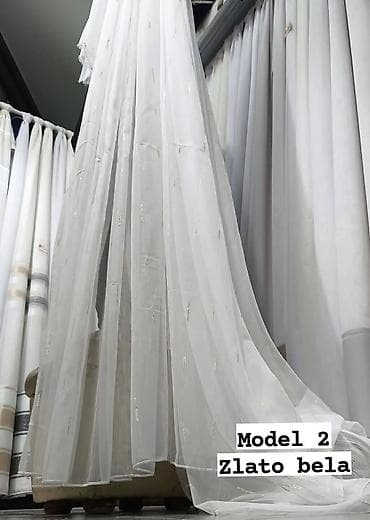 beli ormar: Zavese – dekorativni veo od lagane, providne tkanine - Model 3: fino — 3