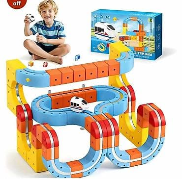 sonic igračke: 🚂 Magnetic DIY Rail Car Set (STEM edukativna igračka) Magnetni — 1