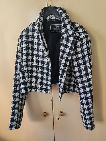 baletanke beograd: Ženski kratki blejzer AMISU – pepita (houndstooth) crno-beli - Brend — 1