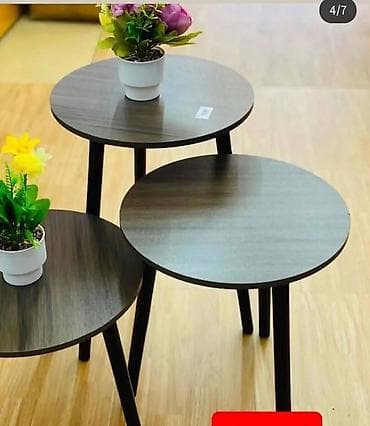 drveni stolovi: Set klub stočića – 3 komada - Moderan dizajn: tri stočića različitih — 5