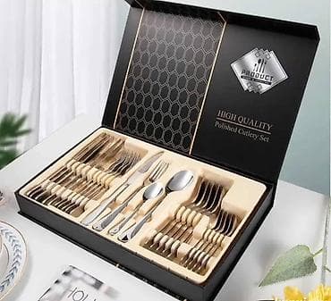 tramboline za decu: Elegantan set pribora za jelo – 24 komada u silver i gold varijanti — 3