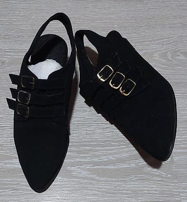 alexander mcqueen cipele: Crne ženske cipele sa otvorenom petom i niskom blok potpeticom — 2