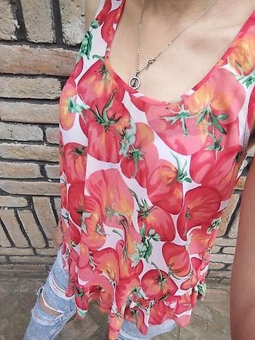 Women's T-shirts and tops: Paradajzici majica – veličina S - Ženska letnja majica bez rukava - — 2