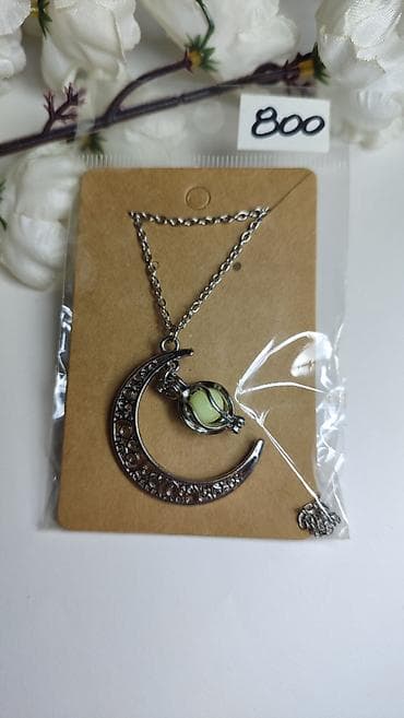 naocare za motor: Ogrlica sa priveskom Mesec i kavez-kuglicom - Materijal: legura — 4