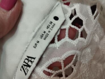 dugacke kosulje: Zara, M (EU 38), Cotton, Embroidery, Single-colored, color - White — 6